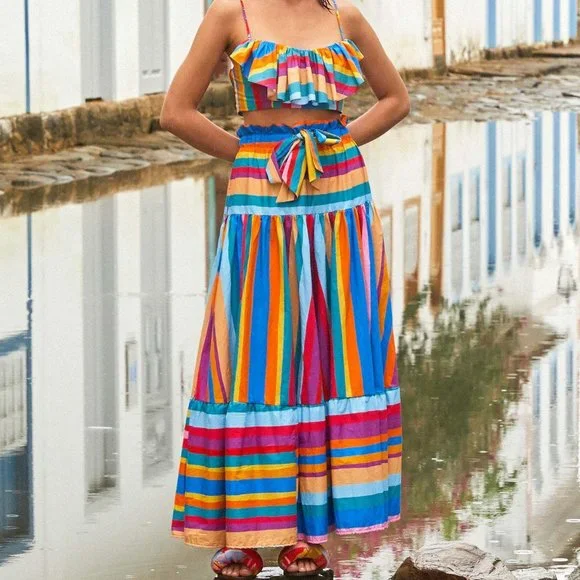 FARM Rio Striped Scarf Maxi Skirt - Picture 3 of 9